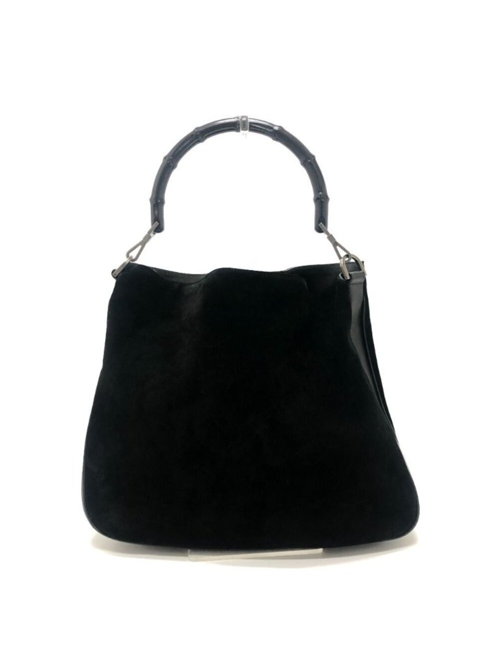 Gucci Shoulder Bag Bamboo Leather Suede Black - Picture 2 of 9